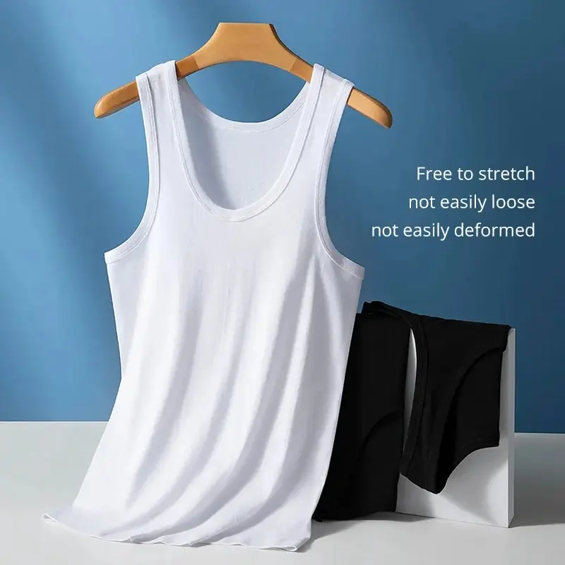 1/3 Pack Four Seasons Men's Cotton Joker Vest Teenagers Simple Fit Sports Fitness T-shirt Middle-aged Casual Sleeveless T-shirt - Image 2