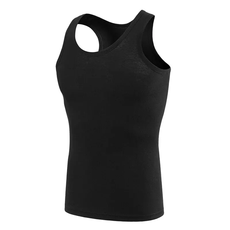 1/3 Pack Four Seasons Men's Cotton Joker Vest Teenagers Simple Fit Sports Fitness T-shirt Middle-aged Casual Sleeveless T-shirt - Image 4