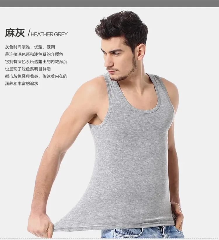 1/3 Pack Four Seasons Men's Cotton Joker Vest Teenagers Simple Fit Sports Fitness T-shirt Middle-aged Casual Sleeveless T-shirt - Image 3